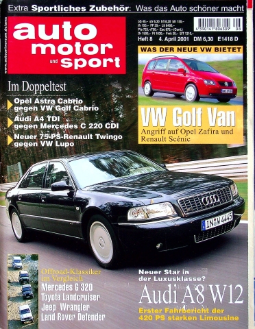 Deckblatt Auto Motor und Sport (08/2001)